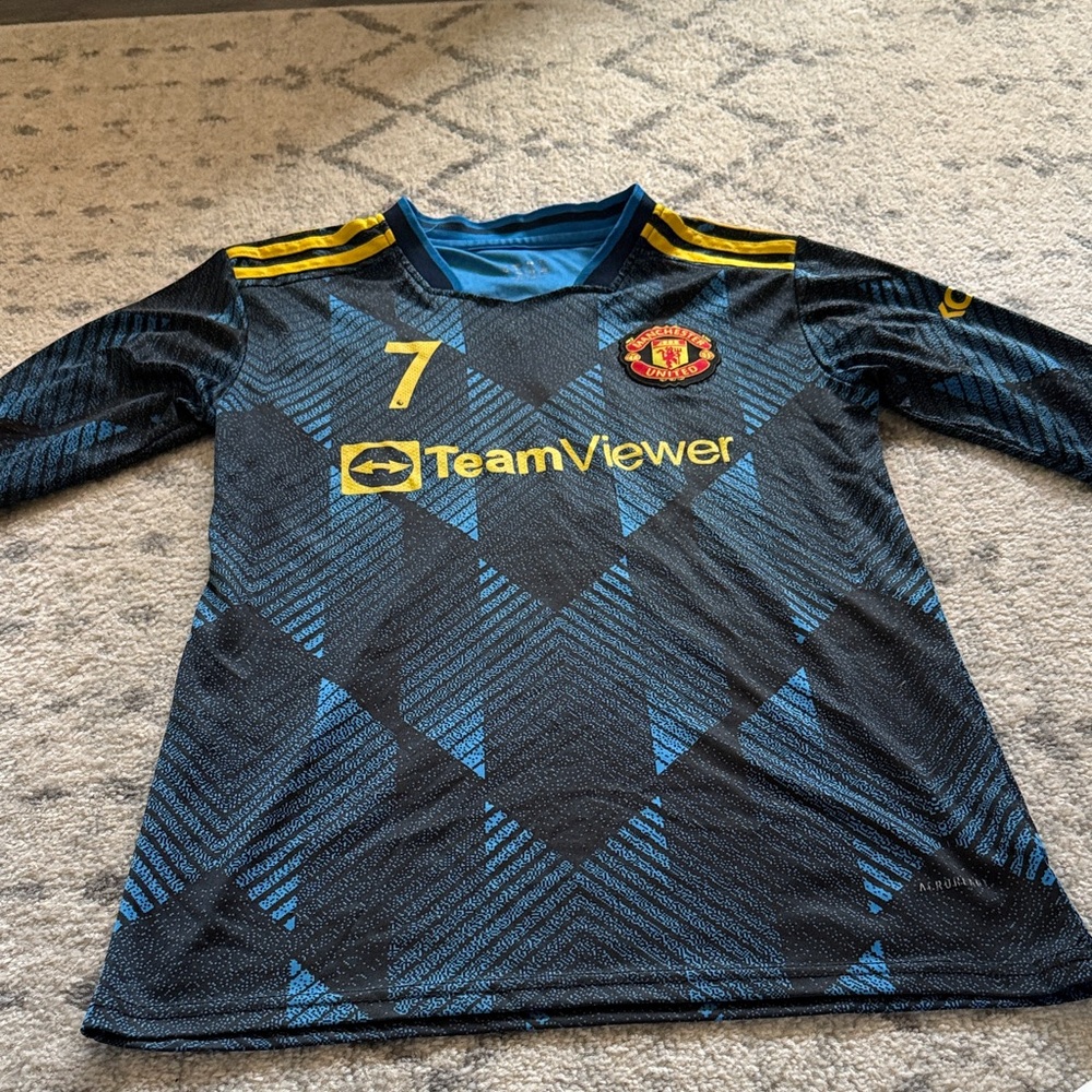 Men’s  Blue and Yellow Long Sleeve Jersey